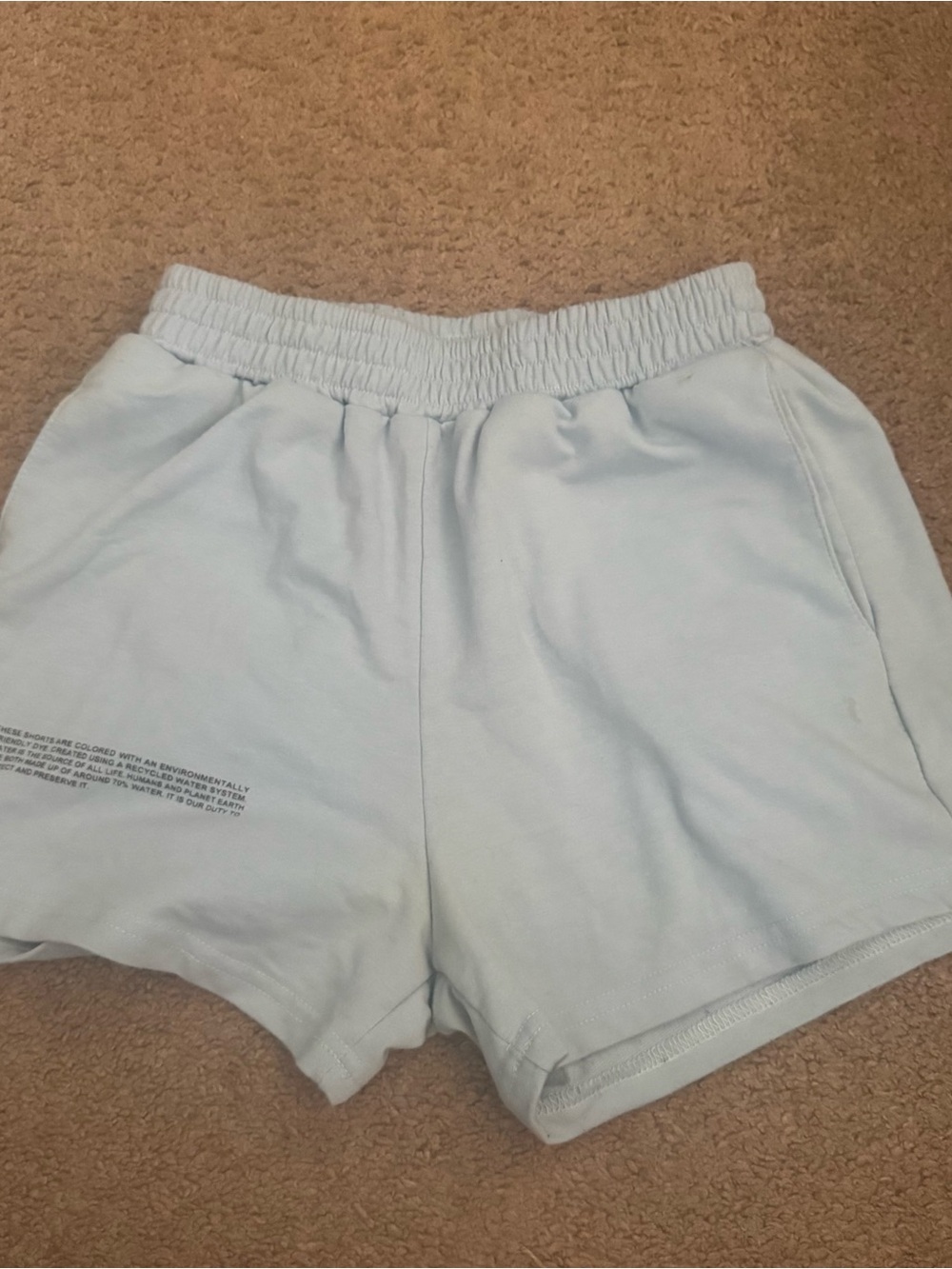 Pangaia Pastel Blue Elastic-Waist Athletic Shorts
